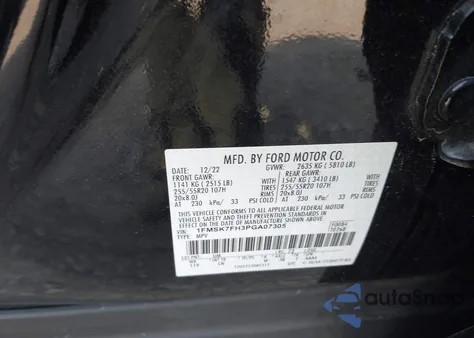 2023 Ford Explorer Limited z USA, uszkodzony, nr VIN 1FMSK7FH3PGA07305